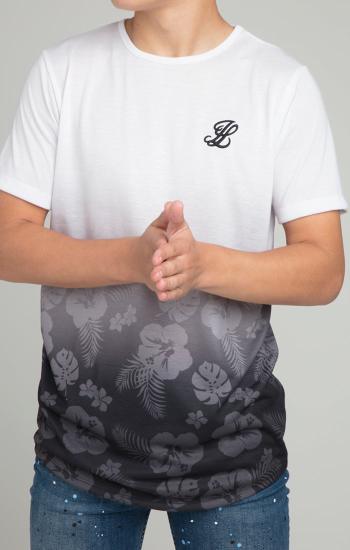 Boys Illusive White Floral Fade T-Shirt (1)