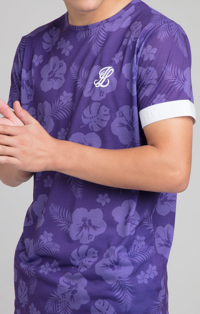Illusives lila geblümtes T-Shirt für Jungen (1)
