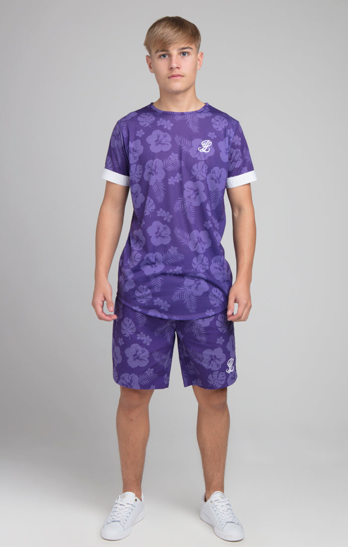 Illusives lila geblümtes T-Shirt für Jungen (2)