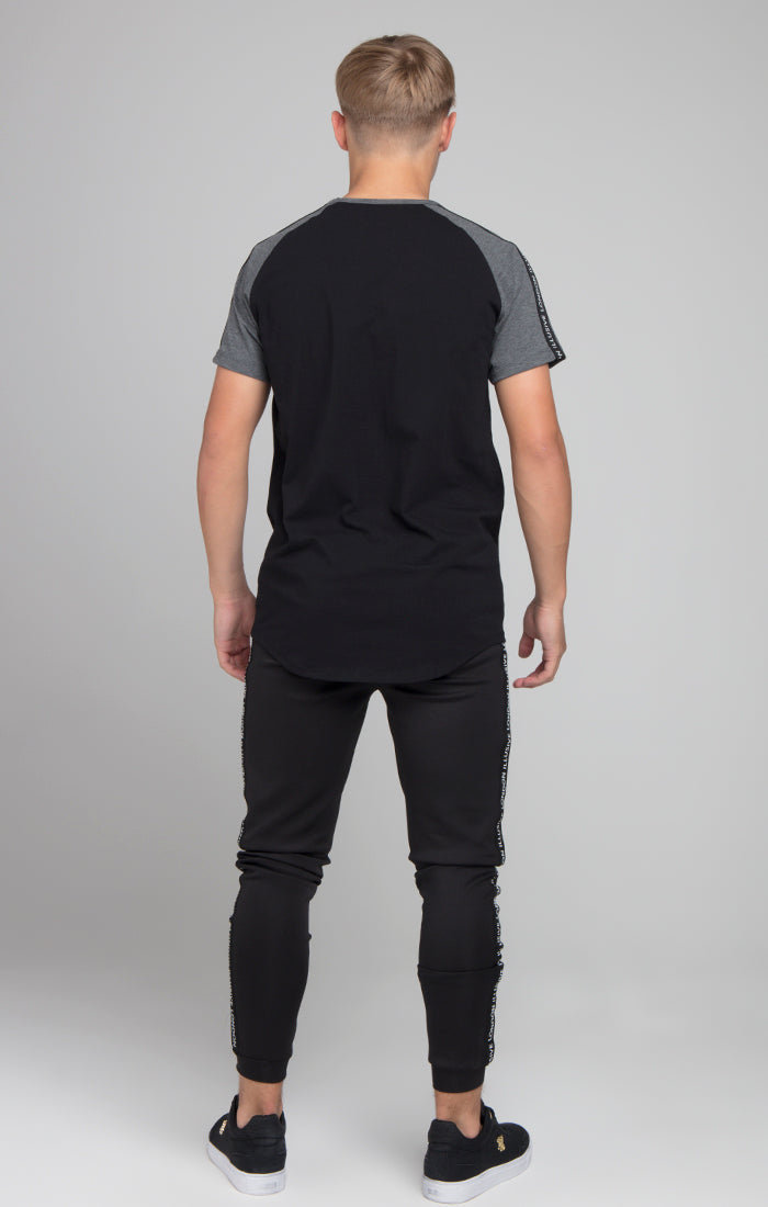 Boys Illusive Black Taped Raglan T-Shirt (2)