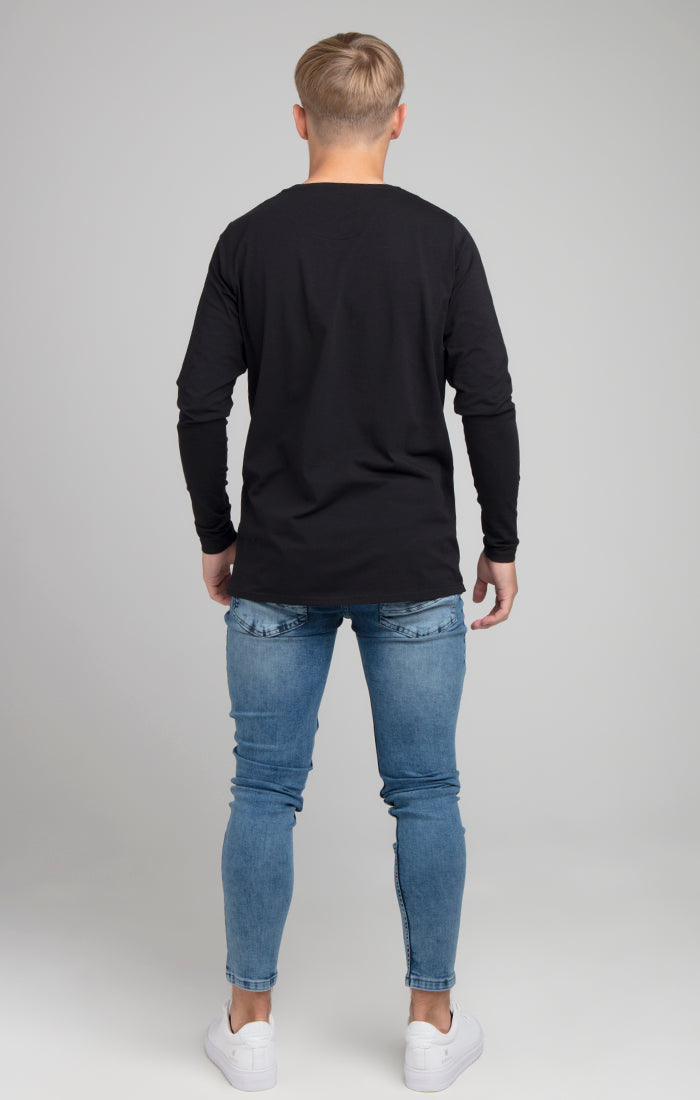Boys Illusive Black Essentials Long Sleeve T-Shirt (2)