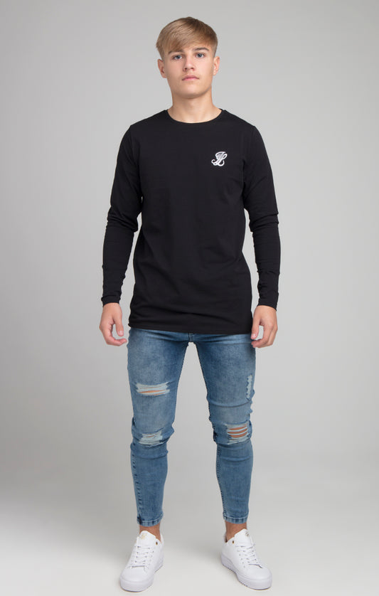 Boys Illusive Black Essentials Long Sleeve T-Shirt