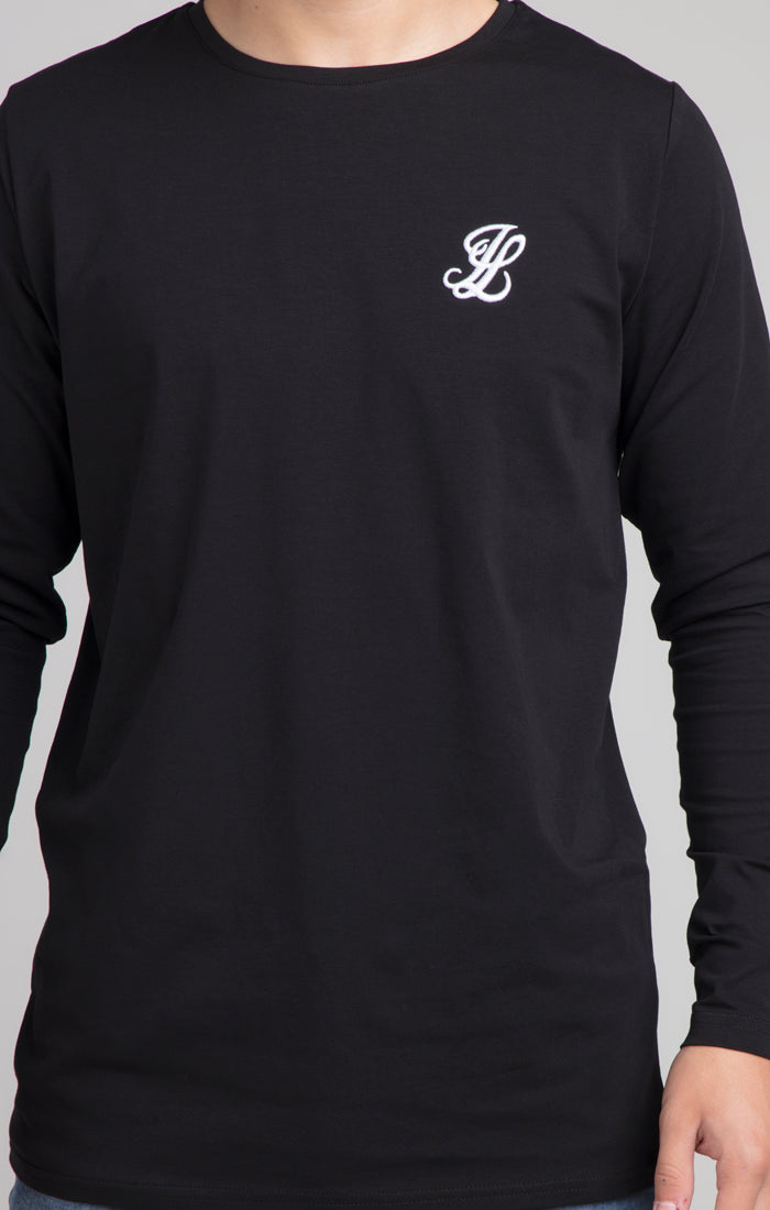 Boys Illusive Black Essentials Long Sleeve T-Shirt (4)