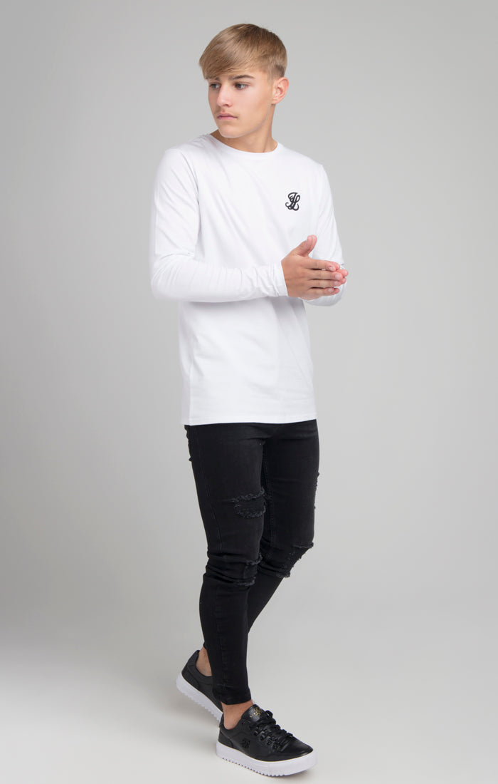 Boys Illusive White Essentials Long Sleeve T-Shirt (1)