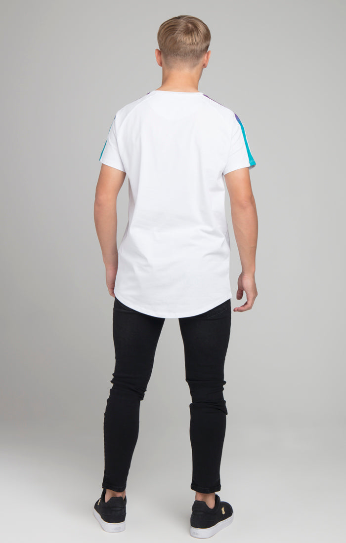 T–Shirt &#39;Illusive London&#39; im Bahnendesign mit Farbverlauf – Weiß (5)