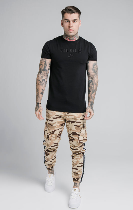 SikSilk Fitted Taped Cargo Pant - Desert Camo