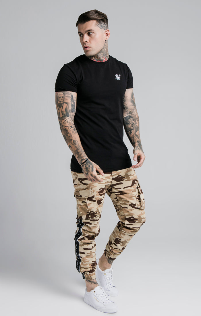 SikSilk Fitted Taped Cargo Pant - Desert Camo (3)