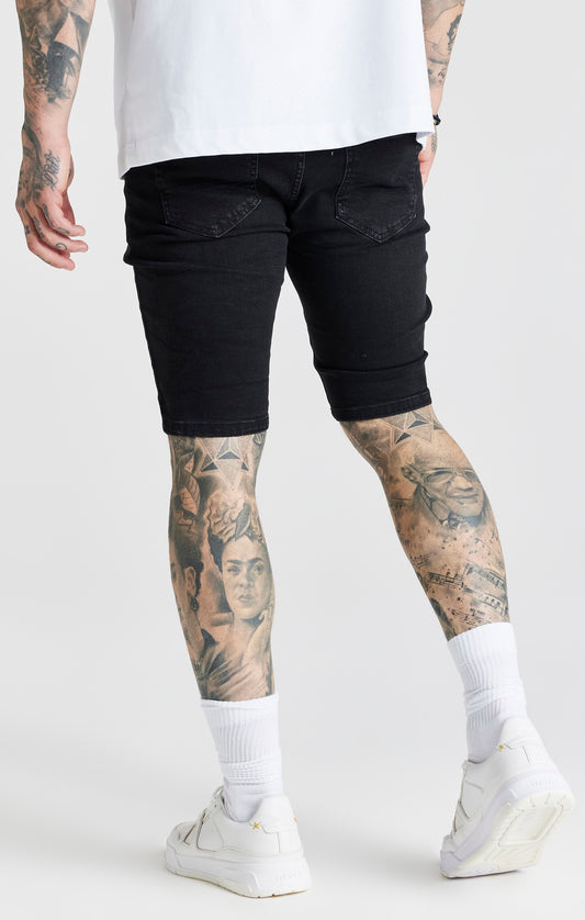 Schwarze Distressed Denim-Shorts