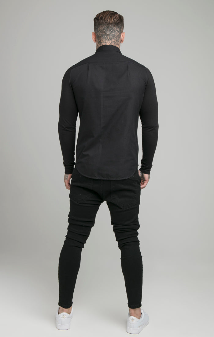 SikSilk L/S Jersey Sleeve Shirt - Black (2)