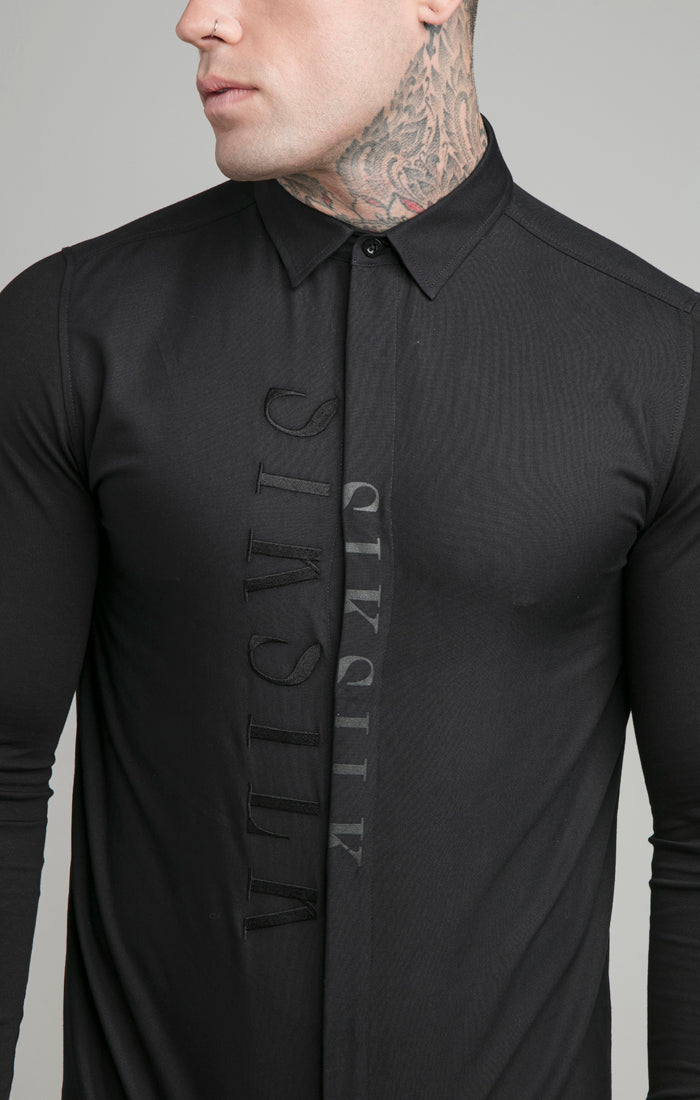 SikSilk L/S Jersey Sleeve Shirt - Black (4)