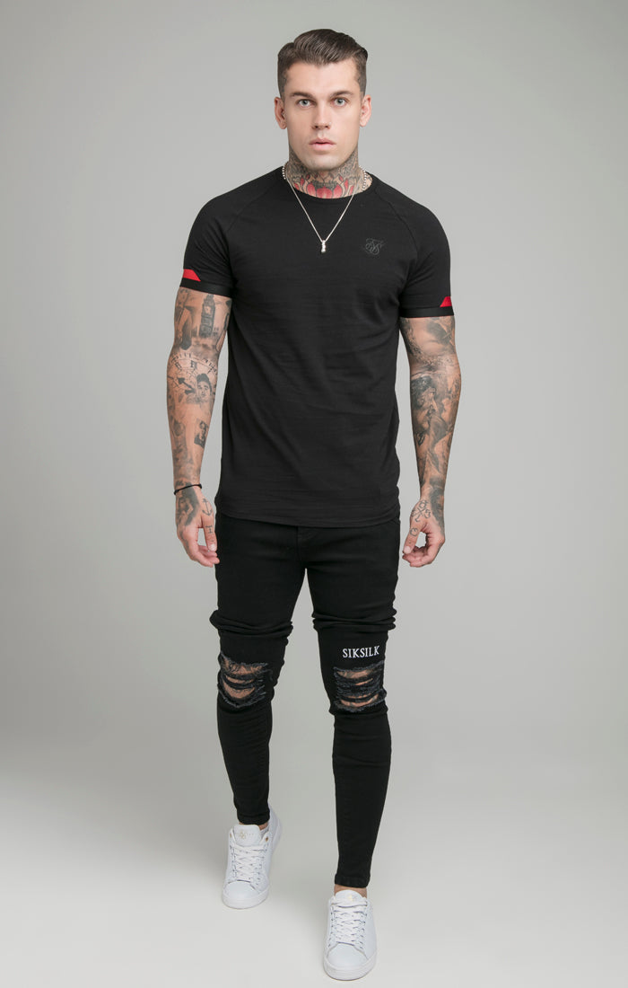 Black Dual Elastic Cuff T-Shirt (2)