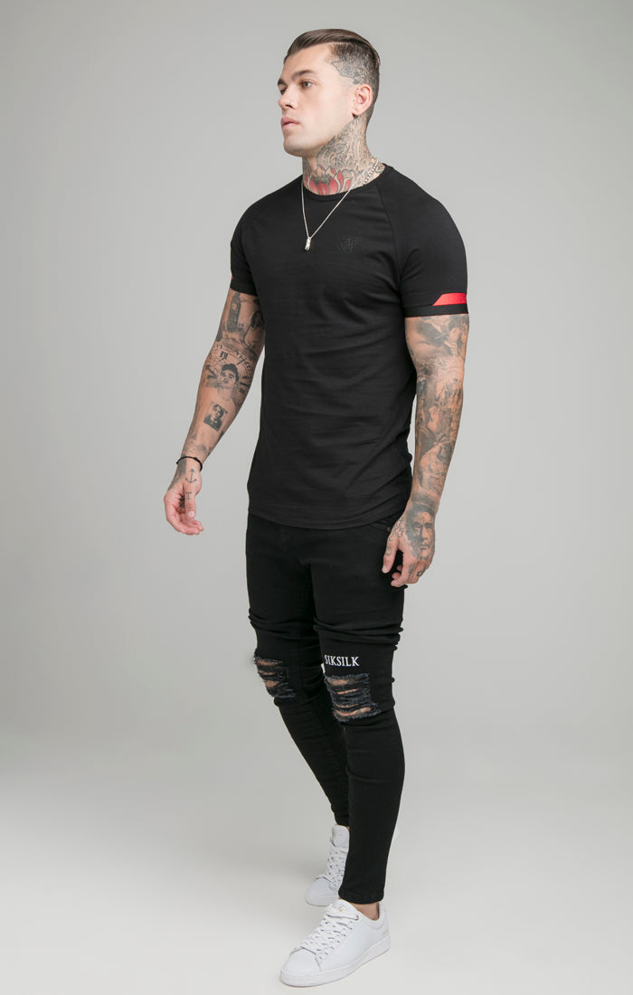 Black Dual Elastic Cuff T-Shirt (5)