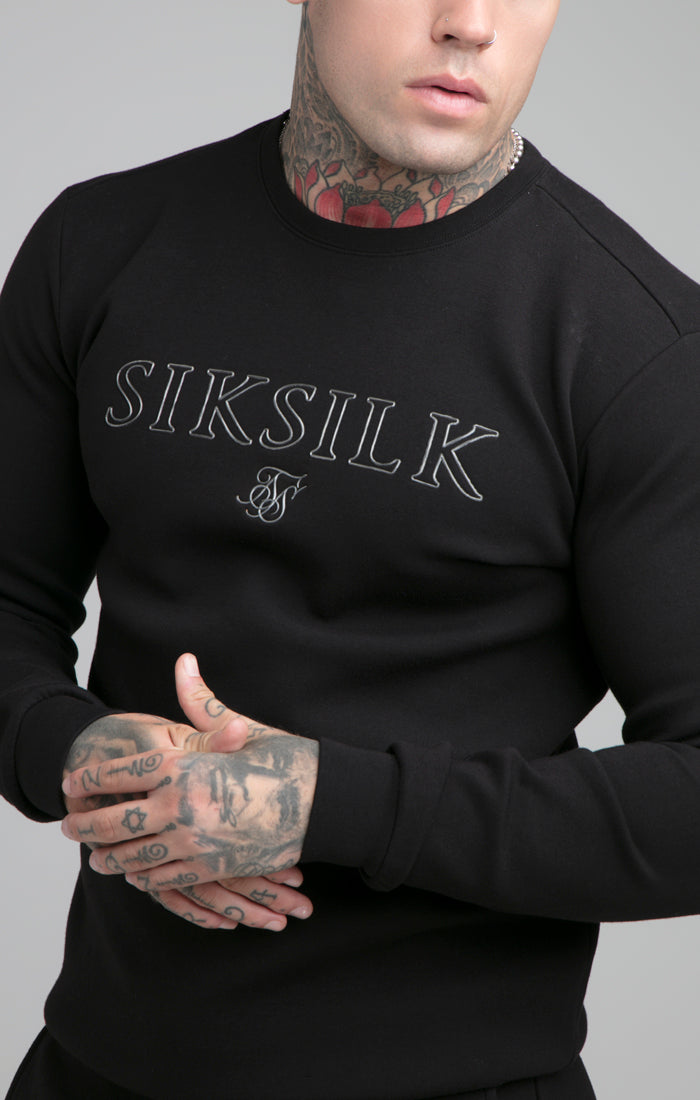 SikSilk Crew Neck Sweater - Black (3)