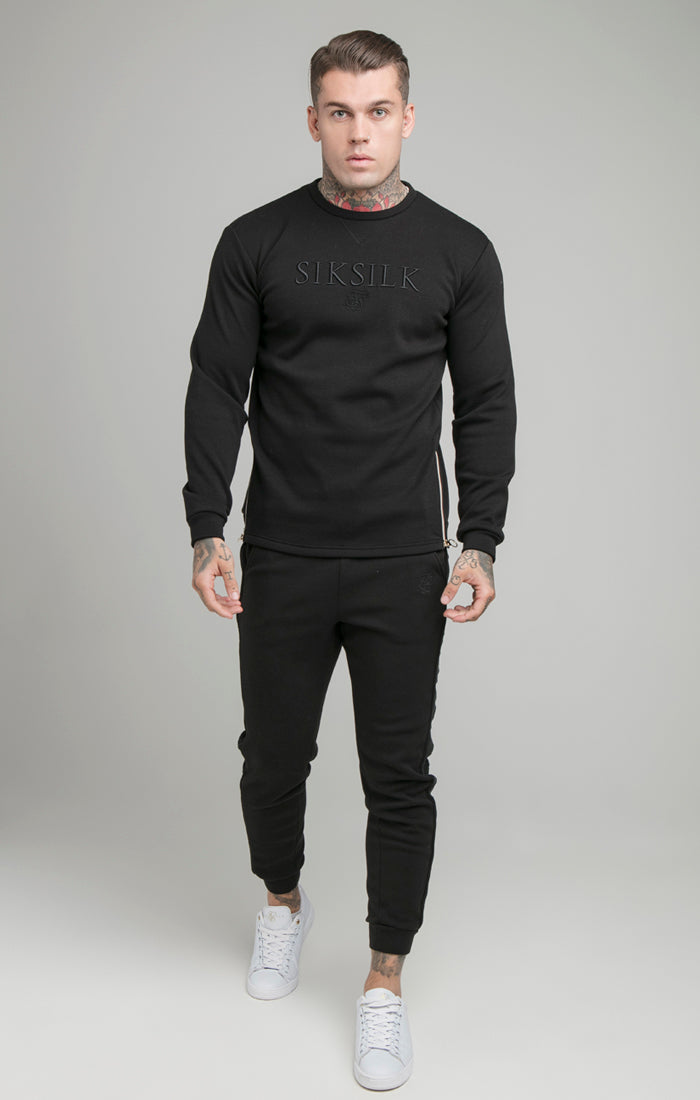 Black Opulent Crew Neck Sweatshirt (4)