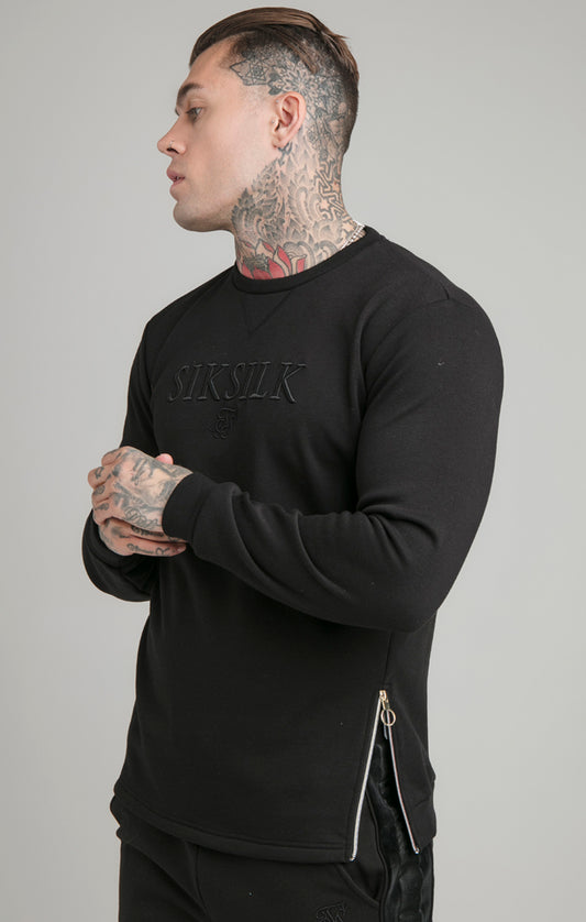 Black Opulent Crew Neck Sweatshirt