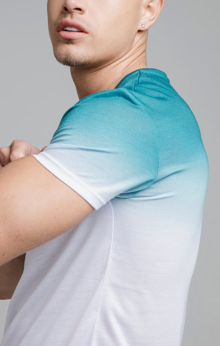 Teal Embroidered Muscle Fit T-Shirt (3)