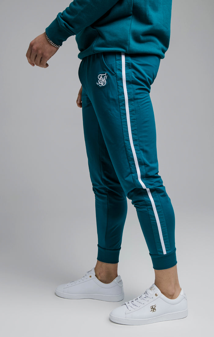 SikSilk Hose mit Seitenstreifen – Blaugrün und Weiß (3)