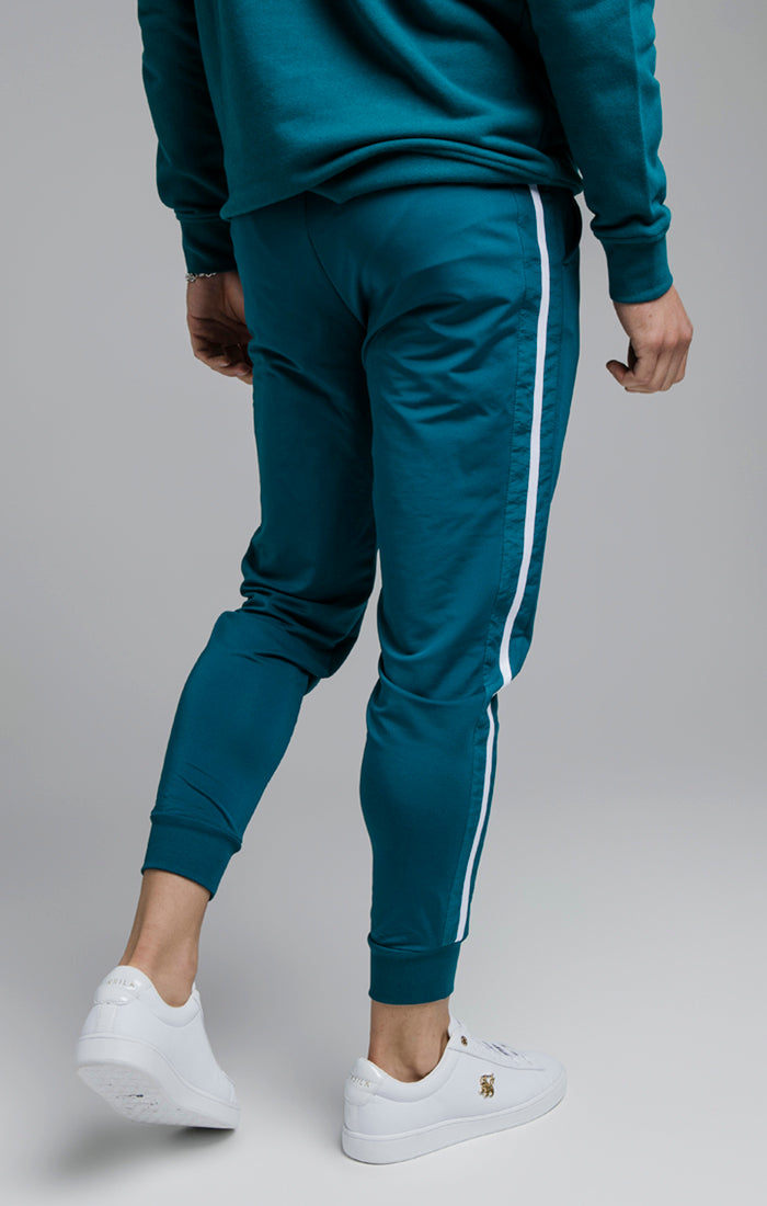 SikSilk Hose mit Seitenstreifen – Blaugrün und Weiß (2)