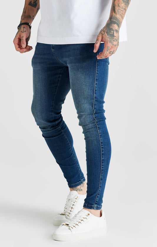 Blau Gewaschene Essential Skinny Jeans