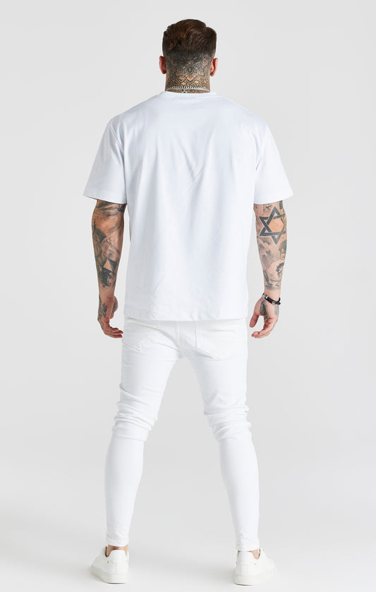 Weiße Essential Skinny Jeans in Distressed Optik