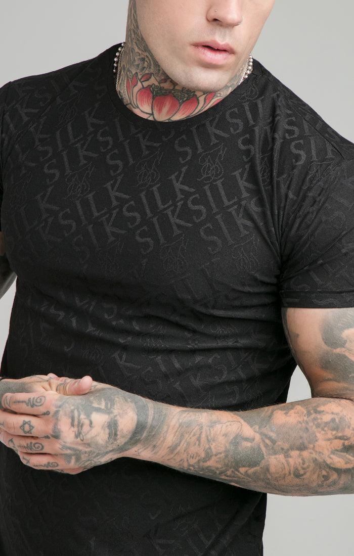 Black Print Muscle Fit T-Shirt (2)