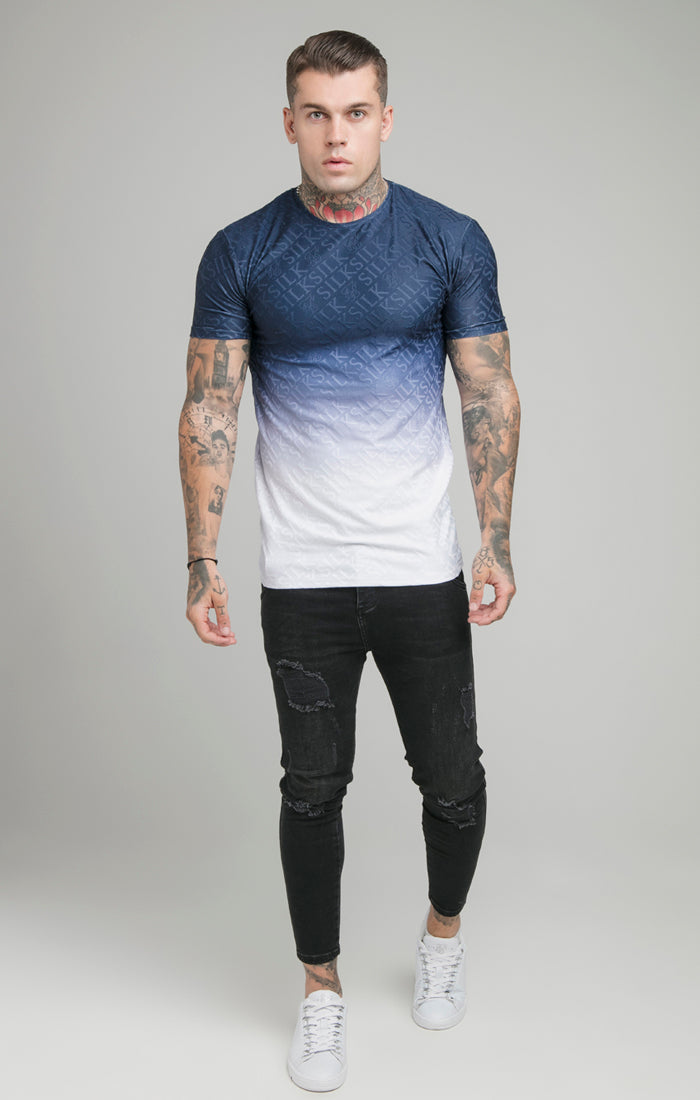 Navy Print Muscle Fit T-Shirt (2)