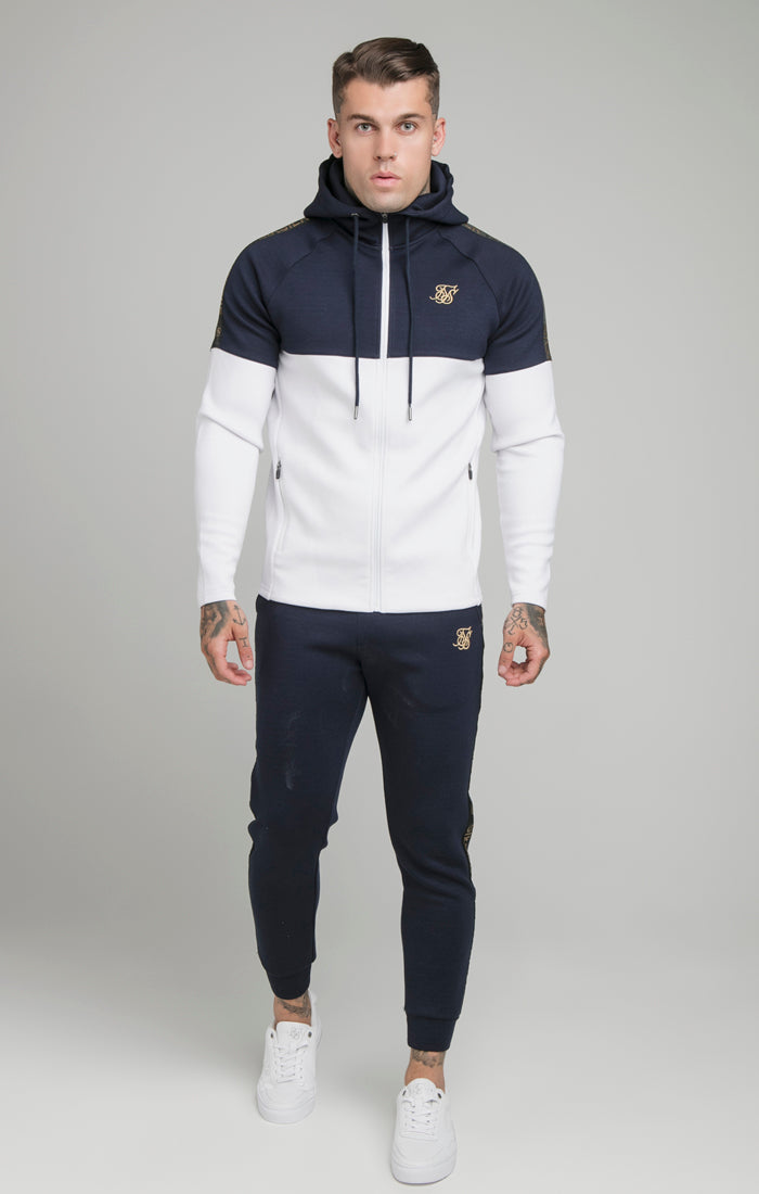 Navy Tape Zip Through Hoodie And Jogger Set (1)