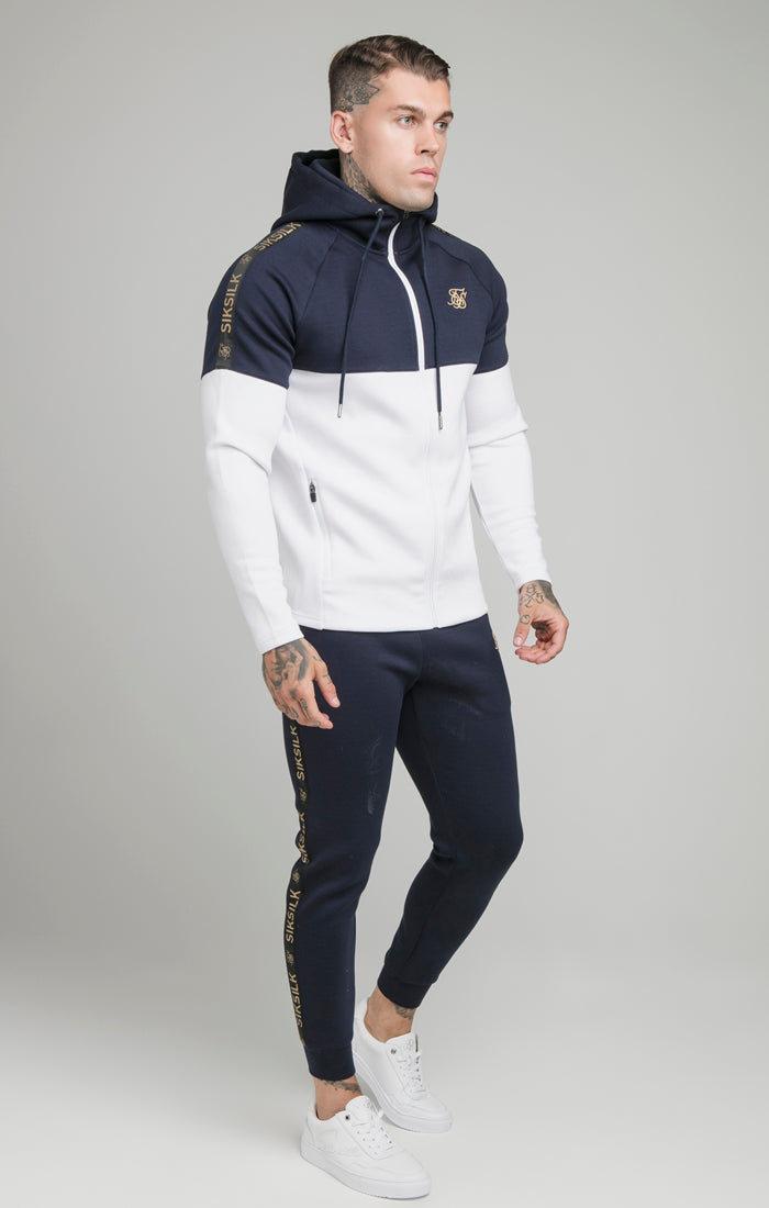 Navy Tape Zip Through Hoodie And Jogger Set (2)