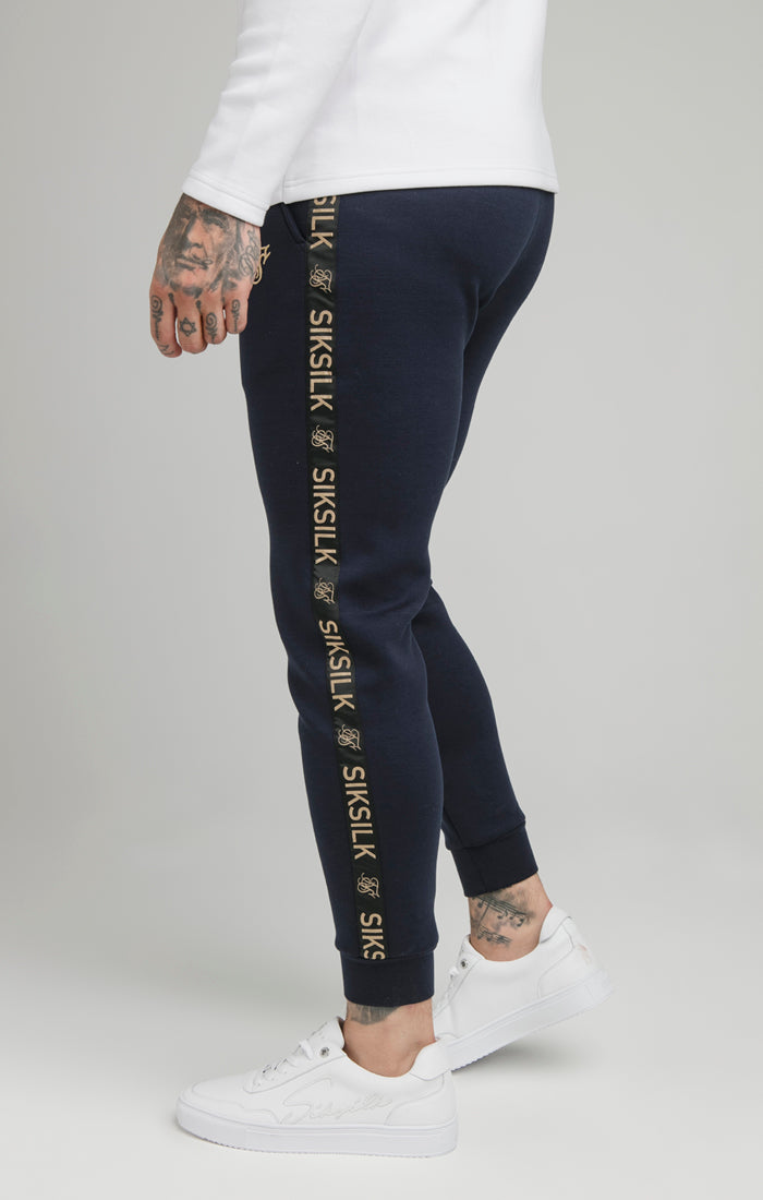 Navy Tape Zip Through Hoodie And Jogger Set (7)