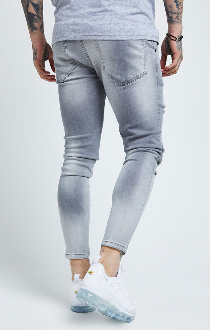 Graue Essential Skinny Jeans in Distressed Optik (2)