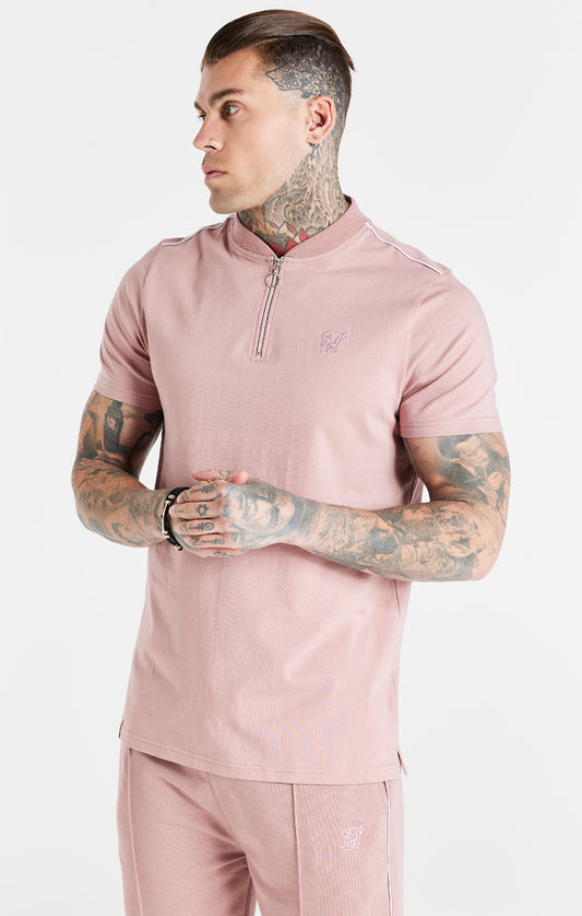 Dusty Pink Smart Baseball Collar T-Shirt