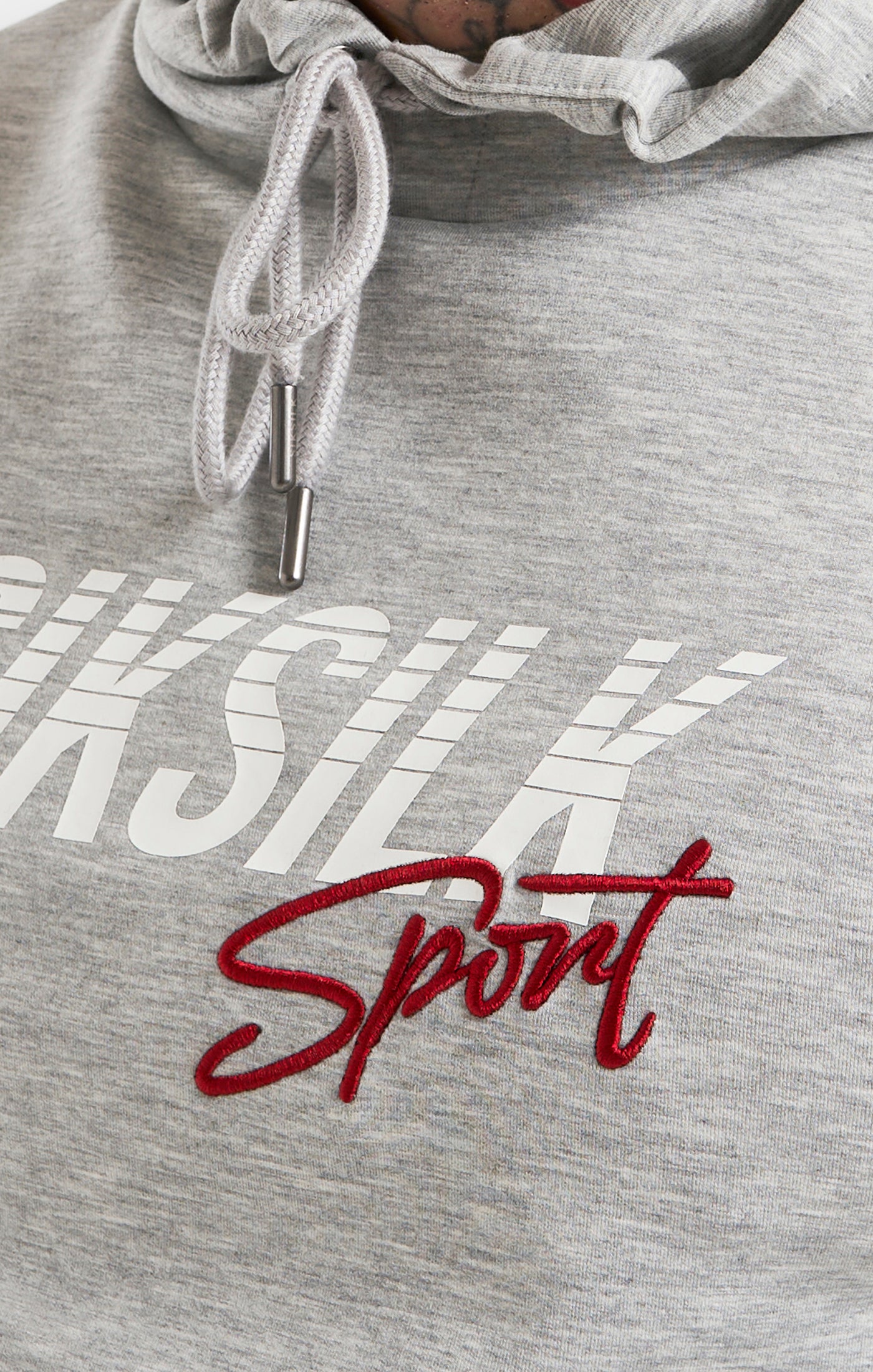 SikSilk Overhead Basic Sports Hoodie - Grey Marl (1)