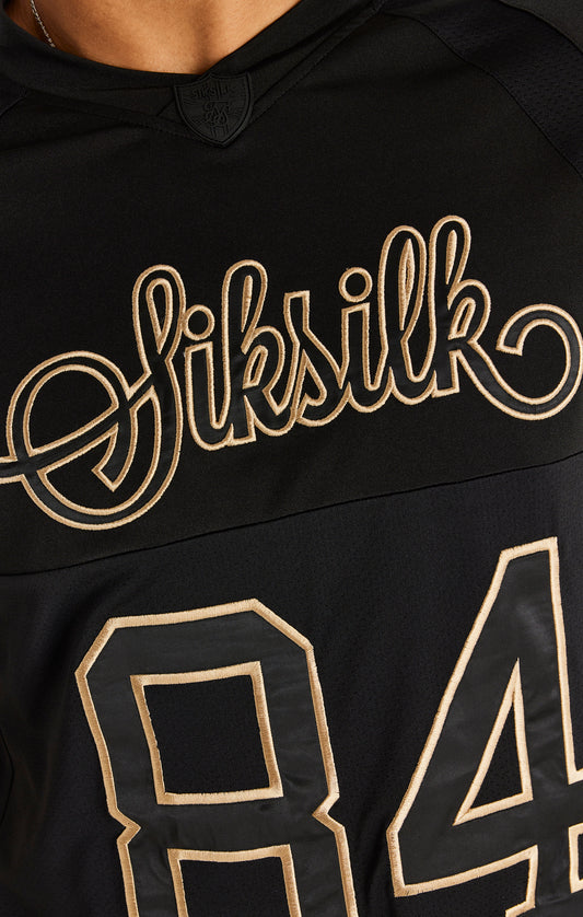 SikSilk Retro Sport-Funktions-T-Shirt mit kurzen Ärmeln – Schwarz