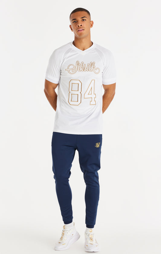 SikSilk Retro Sport-Funktions-T-Shirt mit kurzen Ärmeln – Weiß