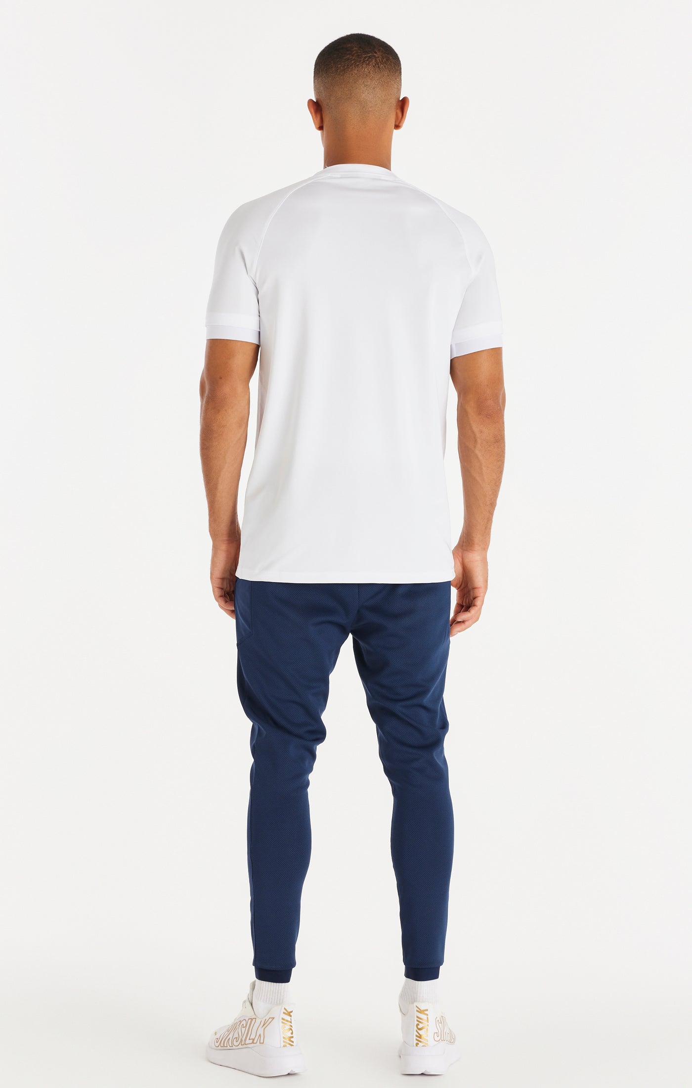 SikSilk Retro Sport-Funktions-T-Shirt mit kurzen Ärmeln – Weiß (4)