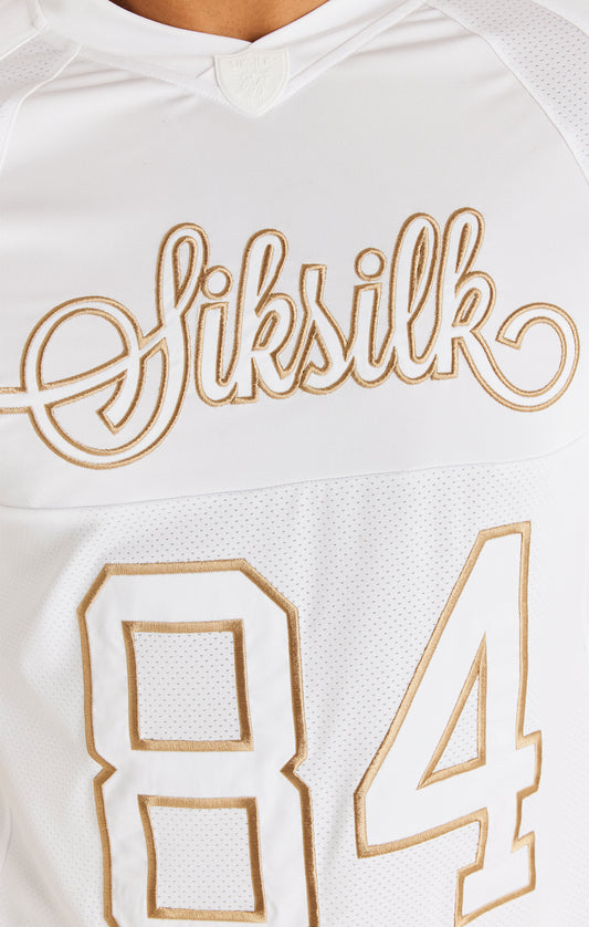 SikSilk Retro Sport-Funktions-T-Shirt mit kurzen Ärmeln – Weiß