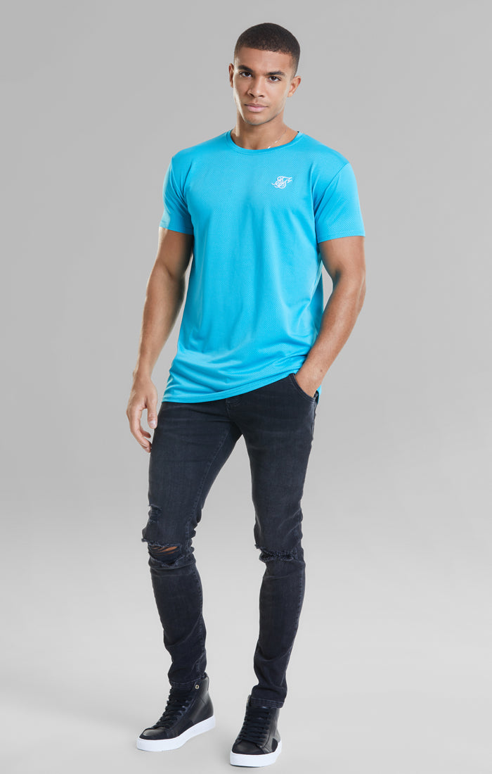 Teal Eyelet Muscle Fit T-Shirt (1)