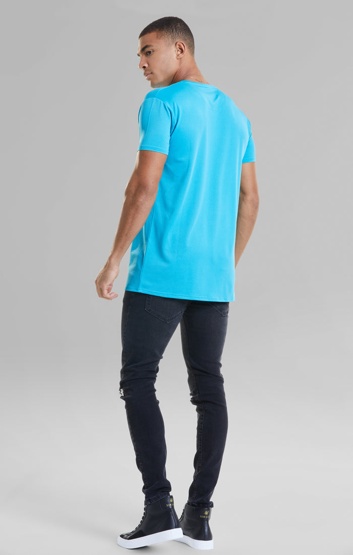 Teal Eyelet Muscle Fit T-Shirt (2)