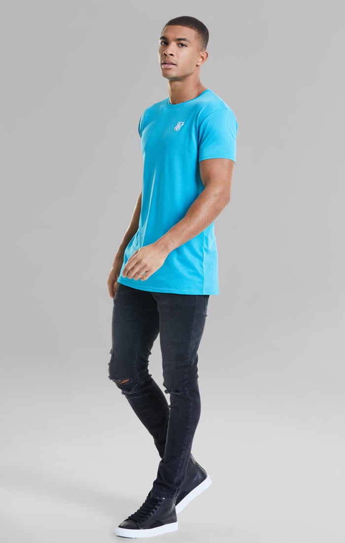 Teal Eyelet Muscle Fit T-Shirt (3)