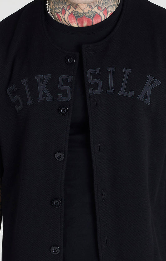 SikSilk Retro Elite Baseball-Trikot – Schwarz