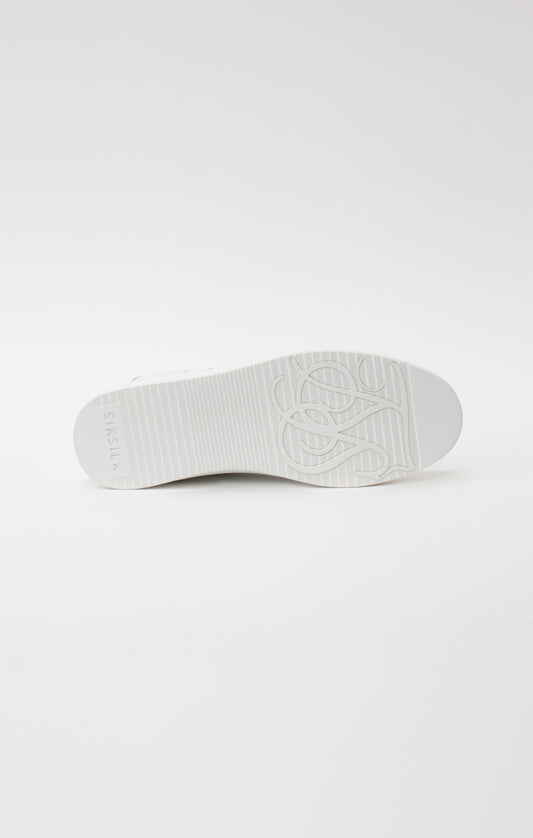 Weißer Low-Top-Sneaker mit Kroko-Effekt