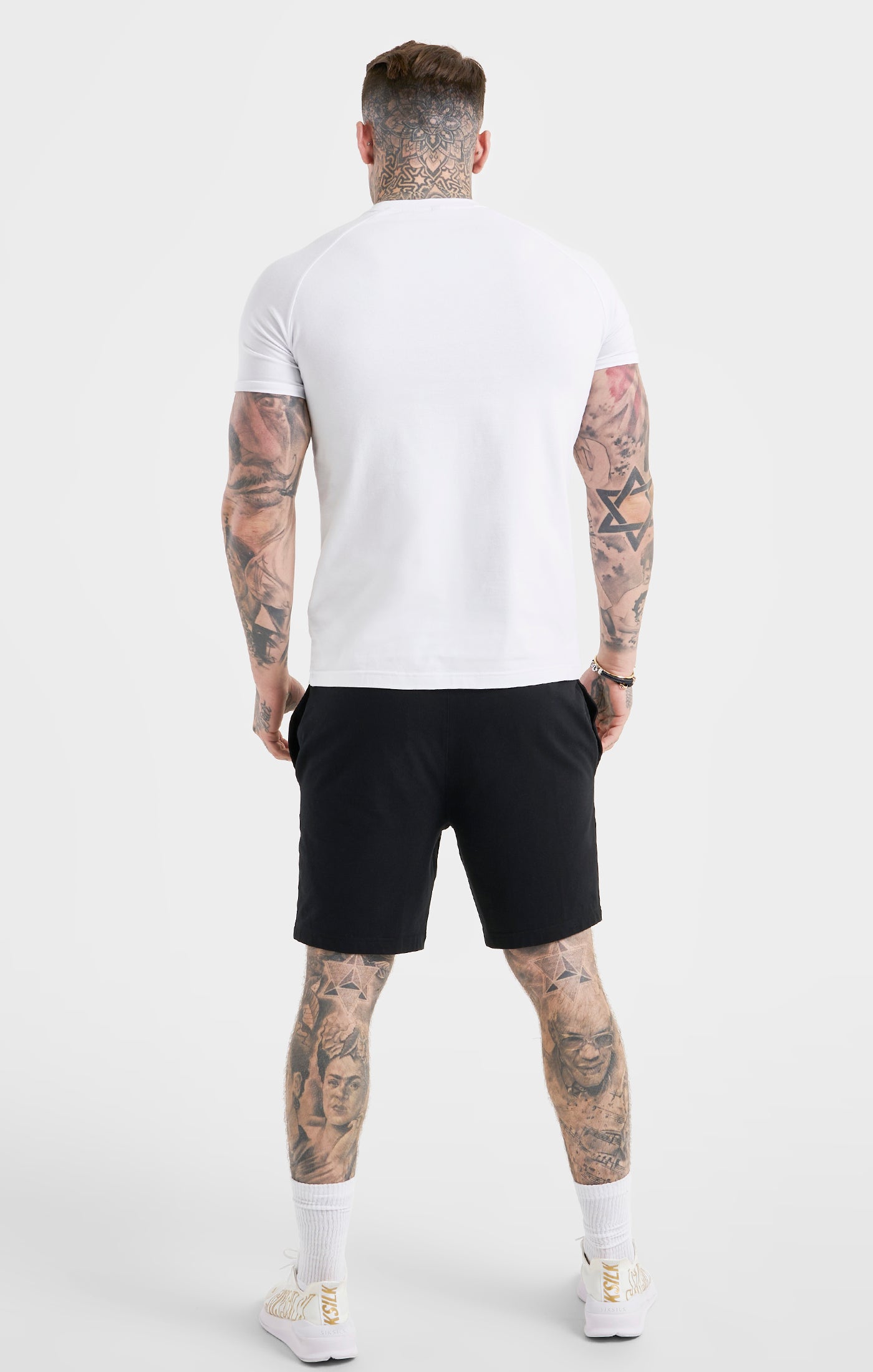 Weißes Kurzarm Sport T Shirt (4)
