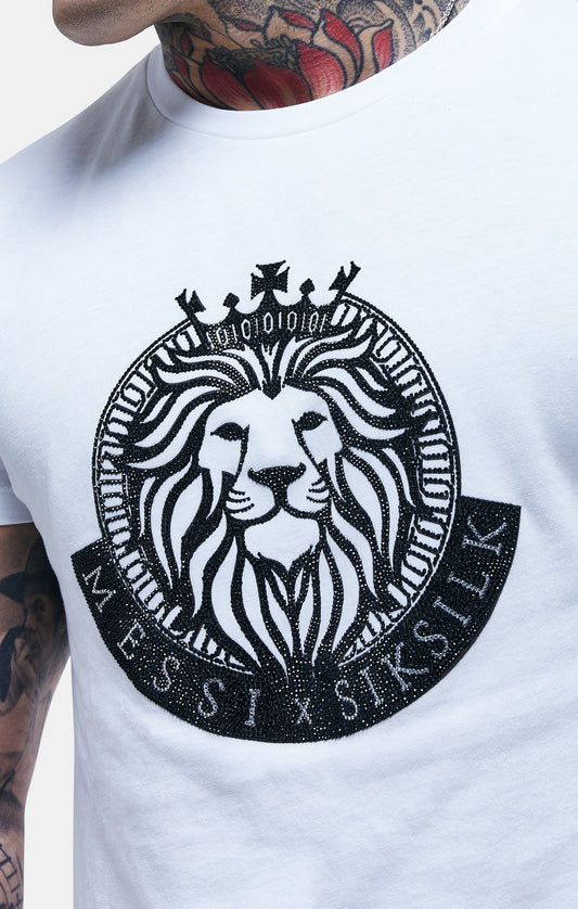 Messi X SikSilk T-Shirt mit Strassapplikation - Weiß