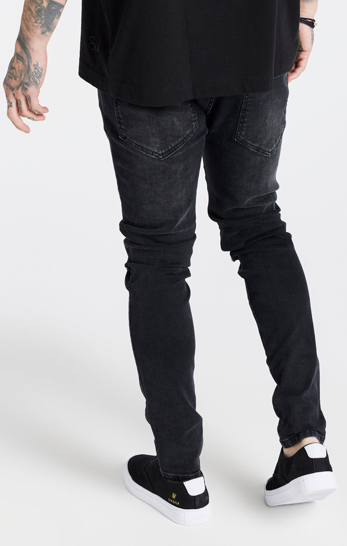 Black Washed Distressed Slim Fit Jean (2)