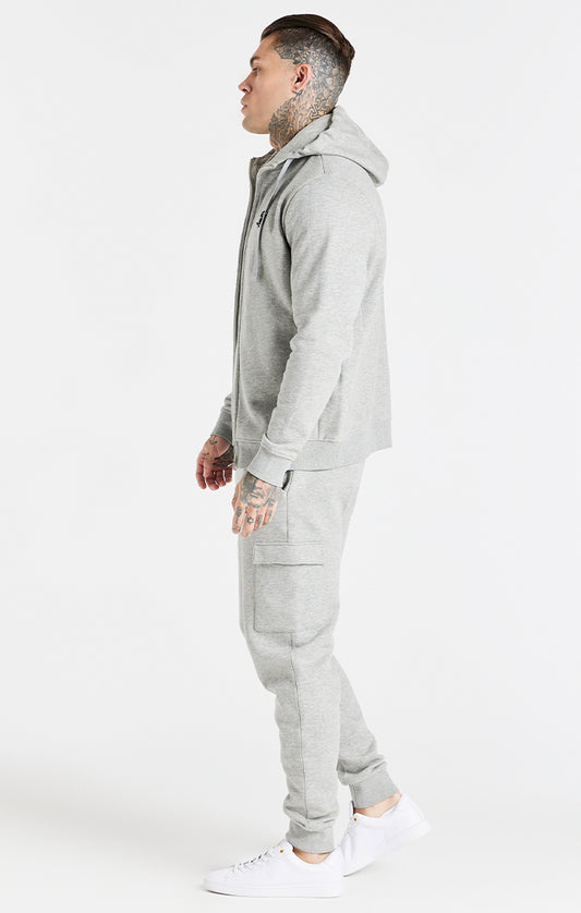SikSilkSore Sweatshirt 'Core' mit Reißverschluss und Trichterausschnitt – Graumeliert
