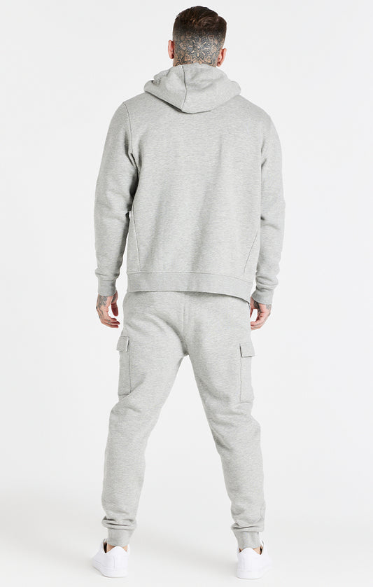 SikSilkSore Sweatshirt 'Core' mit Reißverschluss und Trichterausschnitt – Graumeliert