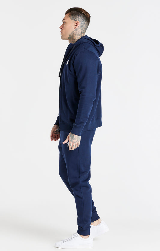 SikSilk Sweatshirt 'Core' mit Reißverschluss und Trichterausschnitt – Marineblau