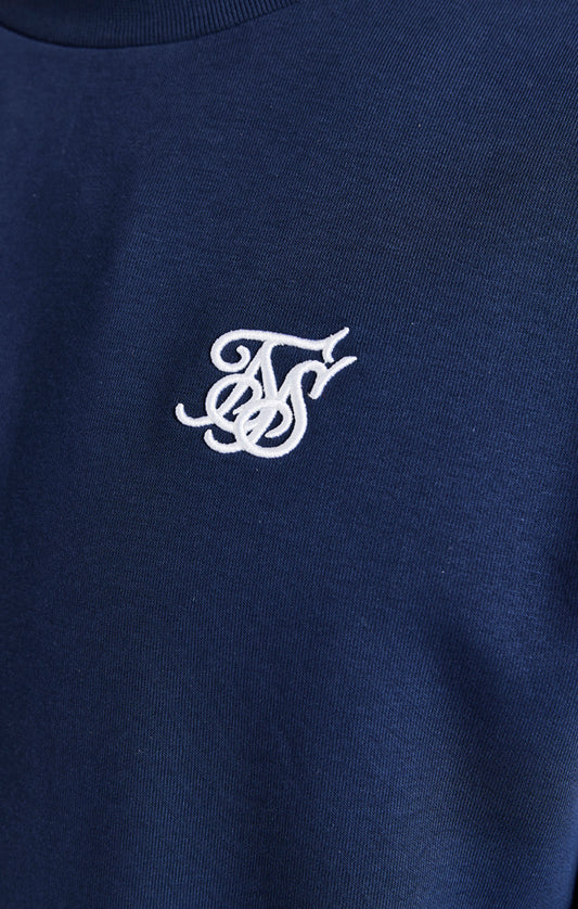 SikSilk Pullover mit Rundhalsausschnitt – Marineblau