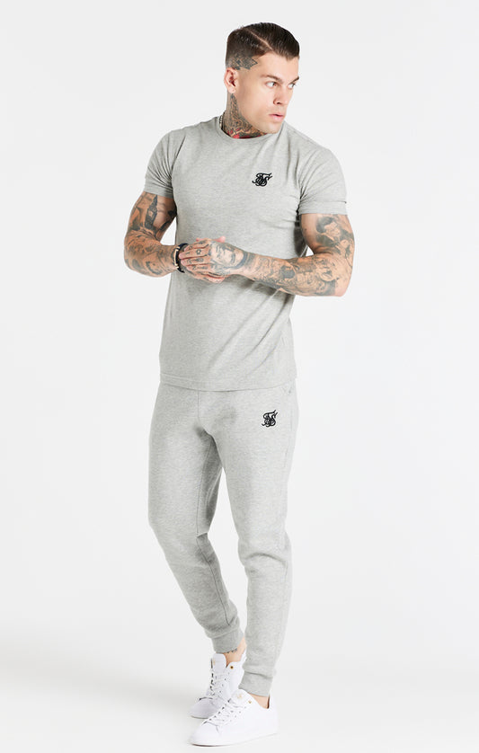 SikSilk Sportliches T-Shirt – Graumeliert