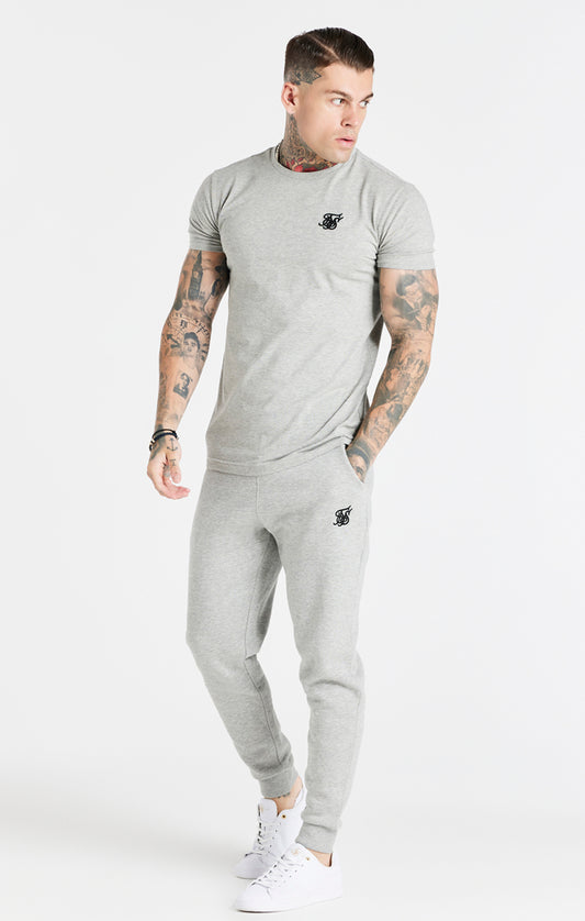 SikSilk Sportliches T-Shirt – Graumeliert